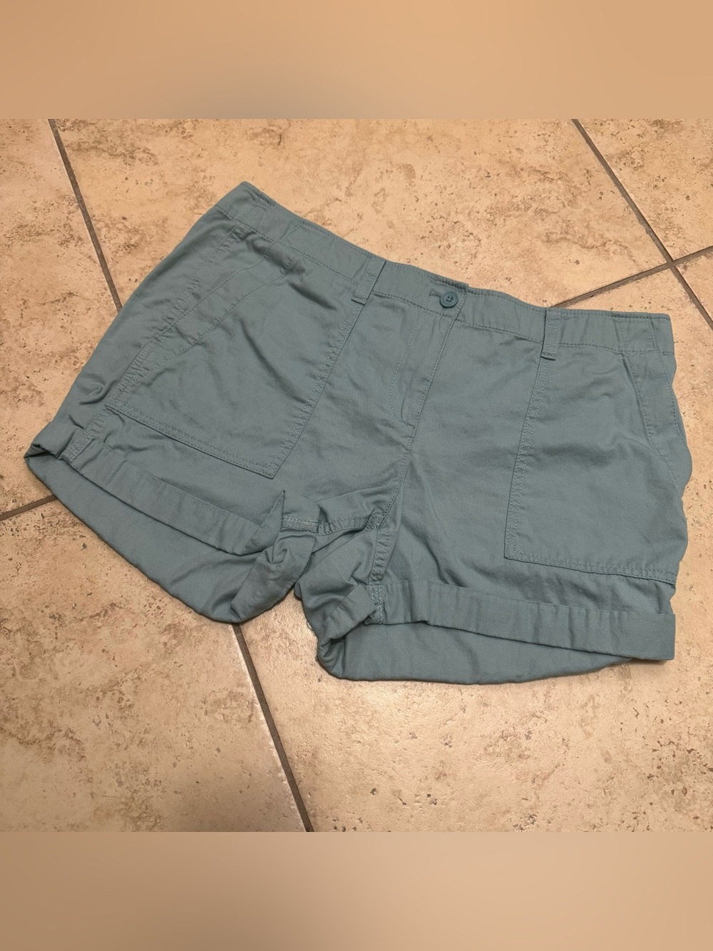 LOFT Blue/Green Cargo Shorts for Women